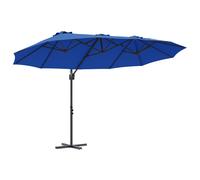 Vidaxl Parasol Cantilever De Jardin Bleu Azur 372 X 198 X 253 Cm