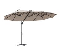 Vidaxl Parasol Cantilever De Jardin Taupe 372 X 198 X 253 Cm