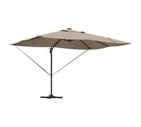 vidaXL Parasol Cantilever Roma avec LED Taupe 352x251x265 cm Aluminium