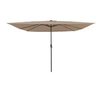 vidaXL Parasol carré avec des lumières LED 295x245 cm Taupe