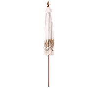 Vidaxl Parasol Crème 210-220 Cm Tissus En Coton & Bois & Bambou