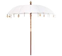 Vidaxl Parasol Crème X 250 Cm Coton Et Bois Massif