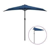vidaXL Parasol de balcon avec mât en aluminium Bleu 270x144x222cm Demi 312501