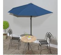 vidaXL Parasol de balcon avec mât en aluminium 270x135x245 cm Demi Bleu