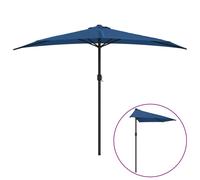 vidaXL Parasol de balcon avec mât en aluminium Bleu 300x150x253cm Demi Bleu