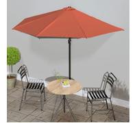 vidaXL Parasol de Balcon avec Mât en Aluminium Parasol de Patio Jardin Terrasse Anti-UV Terre Cuite 300x155x223 cm Demi312503