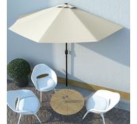 Vidaxl Parasol De Balcon Avec Mât En Aluminium Sable 300x155 Cm Demi