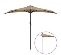 Vidaxl Parasol De Balcon Avec Mât En Aluminium Taupe 270x135 Cm Demi Gris
