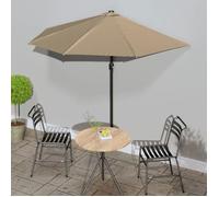 vidaXL Parasol de balcon avec mât en aluminium Taupe 270x144 cm Demi 44590