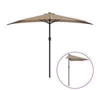 vidaXL Parasol Extérieur Mât Aluminium 300x155 cm Taupe Jardin Terrasse Patio