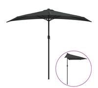 Vidaxl Parasol De Balcon Et Mât En Aluminium Anthracite 270x135cm Demi Gris