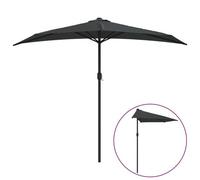 Vidaxl Parasol De Balcon Et Mât En Aluminium Anthracite 270x135cm Demi Gris