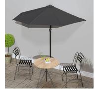 vidaXL Parasol de balcon et mât en aluminium Anthracite 270x144cm Demi 44589