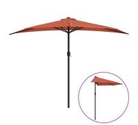 Vidaxl Parasol De Balcon Et Mât En Aluminium Terre Cuite 300x150x253cm