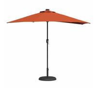 vidaXL Parasol de jardin demi avec LED Terracotta 294x150x224 cm Résistant aux UV Résistant à l'eau