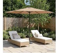 Vidaxl Parasol De Jardin 300 X 300 Cm Polyester Rectangulaire Taupe