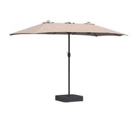 vidaXL Parasol de jardin 385 x 209 x 244 cm Polyester Taupe