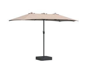 vidaXL Parasol de jardin 385 x 209 x 244 cm Polyester Taupe