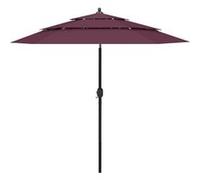 vidaXL Parasol de Jardin à 3 niveaux avec Mât en Aluminium, Pare-soleil de Patio, Abri de Soleil, Parasol de Terrasse, Rouge 313864 Rouge G