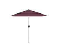 vidaXL Parasol de Jardin à 3 niveaux avec Mât en Aluminium, Pare-soleil de Patio, Abri de Soleil, Parasol de Terrasse, Rouge 313864