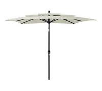 vidaXL Parasol de Jardin à 3 niveaux avec Mât en Aluminium, Pare-soleil de Patio, Abri de Soleil, Parasol de Plage Terrasse, 313836 Beige G
