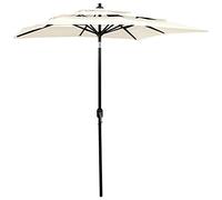 vidaXL Parasol de jardin 3 niveaux mât aluminium 2x2 m Sable