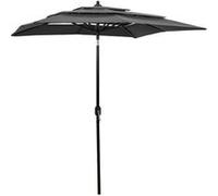 Parasol de Jardin à 3 niveaux avec Mât en Aluminium, Pare-soleil de Patio, Abri de Soleil, Parasol de Plage Terrasse, 313846