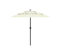 Vidaxl Parasol À 3 Niveaux Avec Mât En Aluminium Sable 2,5 M