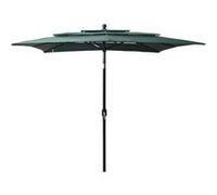 vidaXL Parasol de Jardin à 3 niveaux avec Mât en Aluminium, Pare-soleil de Patio, Abri de Soleil, Parasol de Plage Terrasse, 313837 Vert G