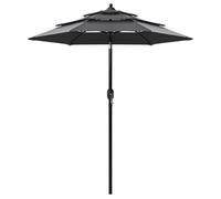 vidaXL Parasol de Jardin à 3 niveaux avec Mât en Aluminium, Pare-soleil de Patio, Abri de Soleil, Parasol de Plage Terrasse, 313854