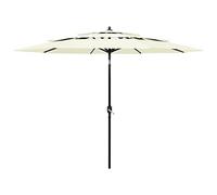 vidaXL Parasol de Jardin à 3 niveaux avec Mât en Aluminium, Pare-soleil de Patio, Abri de Soleil, Parasol de Plage Terrasse, Sable 3 m