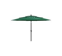 Vidaxl Parasol À 3 Niveaux Avec Mât En Aluminium Vert 3,5 M Vert