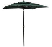 vidaXL Parasol de Jardin à 3 niveaux avec Mât en Aluminium, Pare-soleil de Patio, Abri de Soleil, Parasol de Plage Terrasse, 313845 Vert G