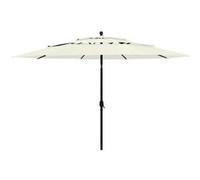 Vidaxl Parasol À 3 Niveaux Avec Mât En Aluminium Sable 3,5 M