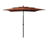 Vidaxl Parasol À 3 Niveaux Avec Mât En Aluminium Terre Cuite 2,5x2,5 M