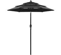 Parasol de Jardin à 3 niveaux avec Mât en Aluminium, Pare-soleil de Patio, Abri de Soleil, Parasol de Plage Terrasse, 313858