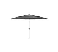 Vidaxl Parasol À 3 Niveaux Avec Mât En Aluminium Anthracite 3,5 M Gris