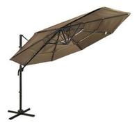 vidaXL Parasol de Jardin à 4 Niveaux avec Mât en Aluminium, Pare-soleil de Patio, Abri de Soleil, Parasol de Plage Terrasse, 313831 Gris G