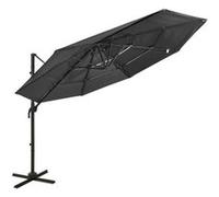 Parasol de Jardin à 4 Niveaux avec Mât en Aluminium, Pare-soleil de Patio, Abri de Soleil, Parasol de Plage Terrasse, 313830