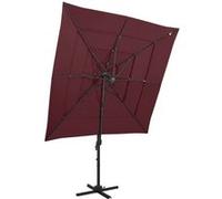 Parasol de Jardin à 4 Niveaux avec Mât en Aluminium, Pare-soleil de Patio, Abri de Soleil, Parasol de Plage Terrasse, 313824