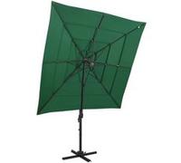 vidaXL Parasol de Jardin à 4 Niveaux avec Mât en Aluminium, Pare-soleil de Patio, Abri de Soleil, Parasol de Plage Terrasse, 313821 Vert G