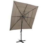 vidaXL Parasol de Jardin à 4 Niveaux avec Mât en Aluminium, Pare-soleil de Patio, Abri de Soleil, Parasol de Plage Terrasse, 313823 Gris G