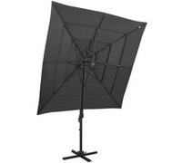 vidaXL Parasol de Jardin à 4 Niveaux avec Mât en Aluminium, Pare-soleil de Patio, Abri de Soleil, Parasol de Plage Terrasse, 313822 Gris G