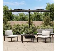 Parasol de Jardin à Double Tête avec LED, Pare-soleil de Patio, Abri de Soleil, Parasol de Plage Terrasse Extérieur, 362971