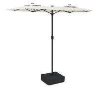 Vidaxl Parasol De Jardin À Double Tête Avec Led Blanc Sable 316x145 Cm Gris foncé