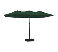 vidaXL Parasol de Jardin à Double Tête avec LED, Pare-Soleil de Patio, Abri de Soleil, Parasol de Plage Terrasse Extérieur, Vert 449x265 cm