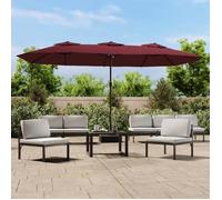 vidaXL Parasol de Jardin à Double Tête avec LED, Pare-soleil de Patio, Abri de Soleil, Parasol de Plage Terrasse Extérieur, 362957