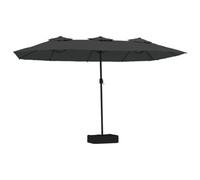 vidaXL Parasol de Jardin à Double Tête avec LED, Pare-Soleil de Patio, Abri de Soleil, Parasol de Plage Terrasse Extérieur, Anthracite 449x245 cm