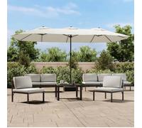 vidaXL Parasol de Jardin à Double Tête avec LED, Pare-soleil de Patio, Abri de Soleil, Parasol de Plage Terrasse Extérieur, 362953