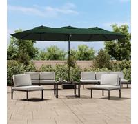 Parasol dubbel dak met LED 449x245 cm groen362954